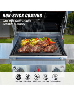 Plancha de Hierro Fundido Reversible SafBbcue para Parrilla Weber 7637 2