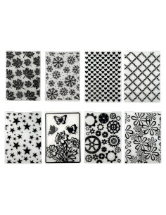 Plantillas de Relieve Rainmae 8 Piezas para Manualidades DIY