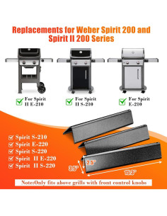 Barras de Sabor Hisencn 7635 para Parrilla Weber Spirit 200 2