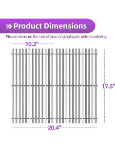 Rejilla de Parrilla de Acero Inoxidable 9MM Dictirdy para Weber Spirit 200 2