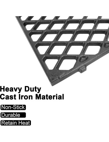 Rejillas de Parrilla de Hierro Fundido LS'BABQ 7637 para Weber Spirit II
