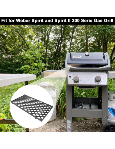 Rejillas de Parrilla de Hierro Fundido LS'BABQ 7637 para Weber Spirit II