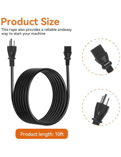 Cable de Alimentación 3 Clavijas 3m para Parrillas Traeger 2