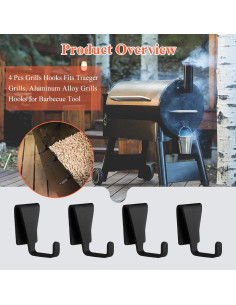 Ganchos para Parrillas WFCYX 4 Pcs Aluminio Compatibles Traeger 2