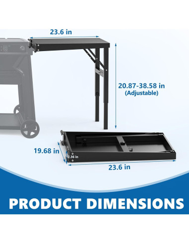 Mesa de Parrilla SafBbcue Pop-and-Lock para Traeger 50x60cm
