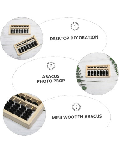 Mini Ábaco de Madera BESPORTBLE 15.5x7.8cm Decoración