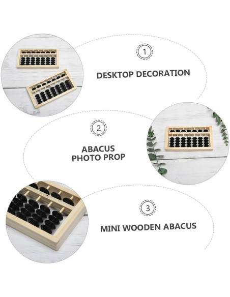 Mini Ábaco de Madera BESPORTBLE 15.5x7.8cm Decoración