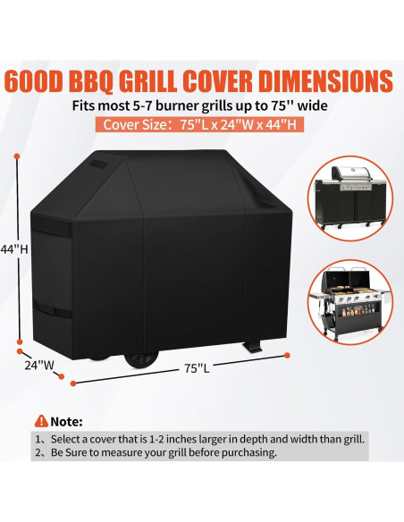 Cubierta para Parrilla BBQ iCOVER 75" Impermeable 600D