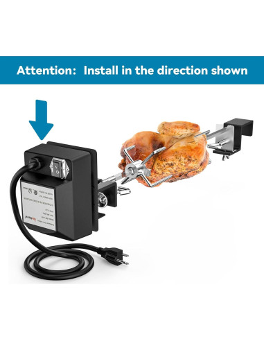 Kit de Rotisserie Skyflame Acero Inoxidable para Parrillas 54.6-74.9cm