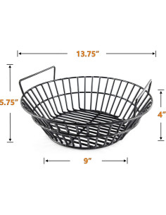Cesta de Ceniza Acero Porcelánico Grande para Parrillas Kamado 2