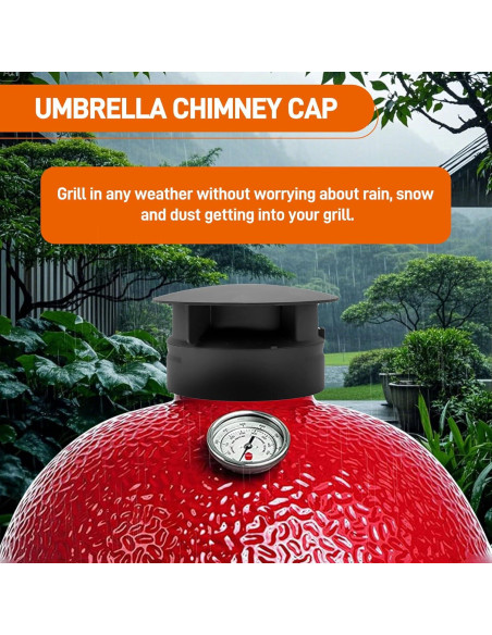 Tapa de Chimenea Top Vent UHEGDRR para Kamado Joe Classic y Big Joe