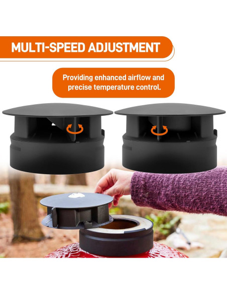 Tapa de Chimenea Top Vent UHEGDRR para Kamado Joe Classic y Big Joe