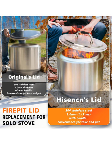 Tapa de Fogón Hisencn 27" Acero Inoxidable para Camping