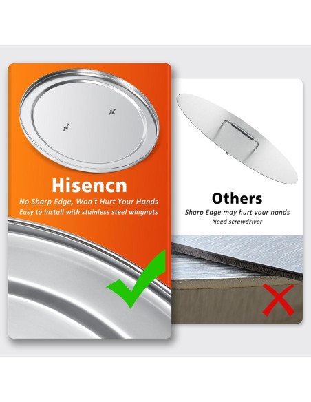 Tapa de Fogón Hisencn 27" Acero Inoxidable para Camping