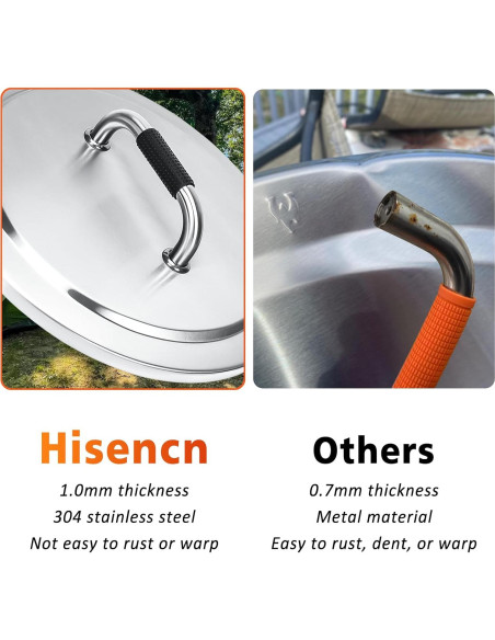 Tapa de Fogón Hisencn 27" Acero Inoxidable para Camping