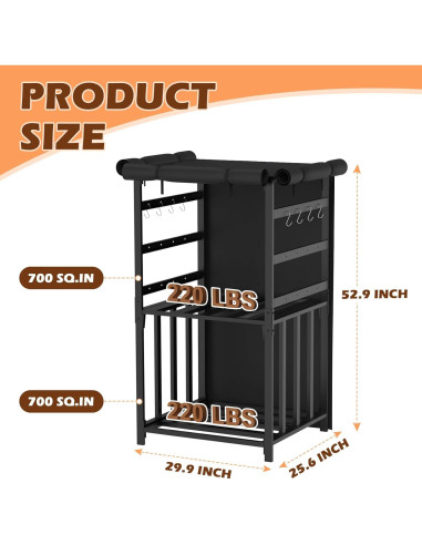 Estante de Almacenamiento de Leña MOASKER con Cubierta Impermeable