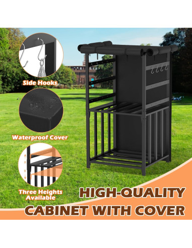 Estante de Almacenamiento de Leña MOASKER con Cubierta Impermeable