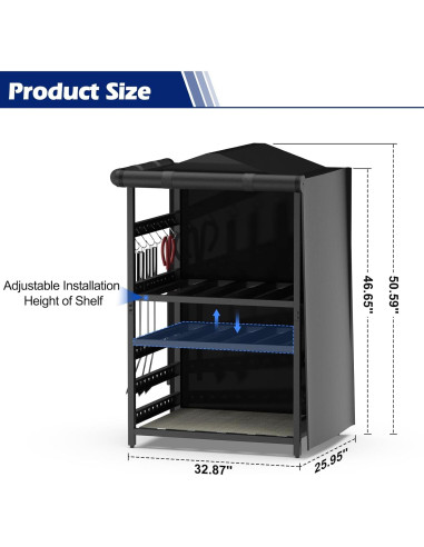 Estante de Leña Exterior Lezbanz con Cubierta Impermeable 65.8x78.7cm
