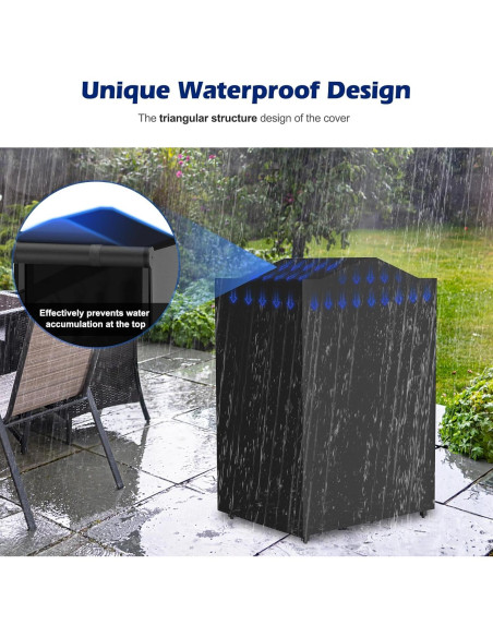 Estante de Leña Exterior Lezbanz con Cubierta Impermeable 65.8x78.7cm