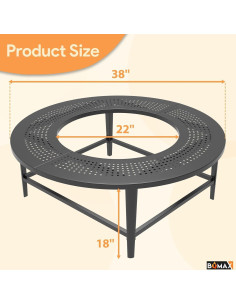 Mesa de Superficie para Fuego BQMAX 96.5 cm Redonda Acero 2