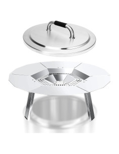 Deflector de Calor y Tapa para Fogata Uniflasy 19.5" Acero Inoxidable