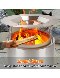 Deflector de Calor y Tapa para Fogata Uniflasy 19.5" Acero Inoxidable 2