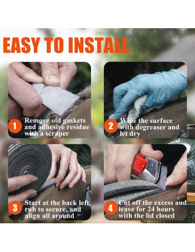 Junta de Parrilla Autoadhesiva Dallden para Big Green Egg L/XL/XXL