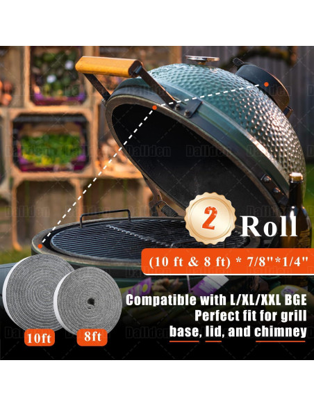 Junta de Parrilla Autoadhesiva Dallden para Big Green Egg L/XL/XXL