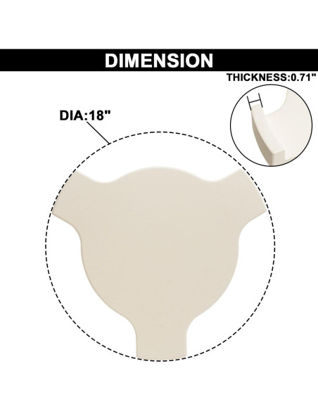 Deflector de Calor de Cordierita 45.72 cm para Big Green Egg
