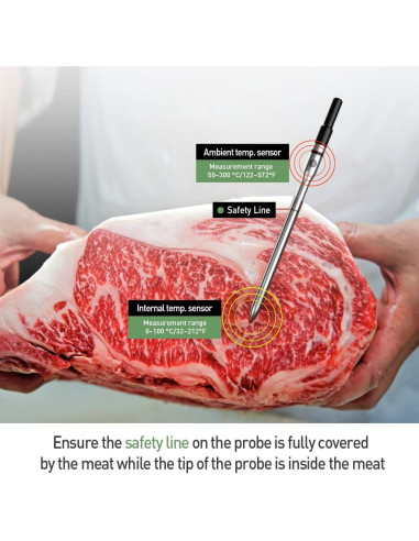 Termómetro de Carne Inalámbrico Bluetooth 5.2 NADEZHDA 1 Sonda