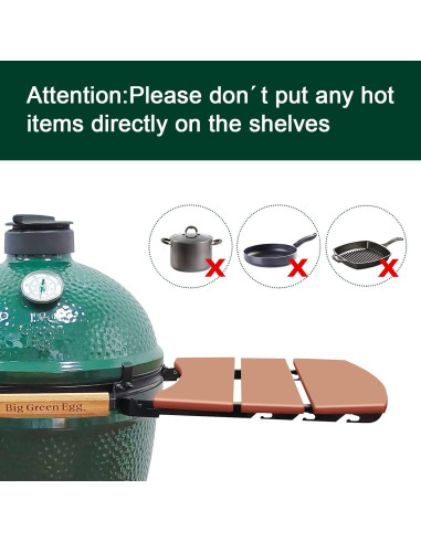 Estantes Laterales Plegables Big Green Egg XL - Quantfire