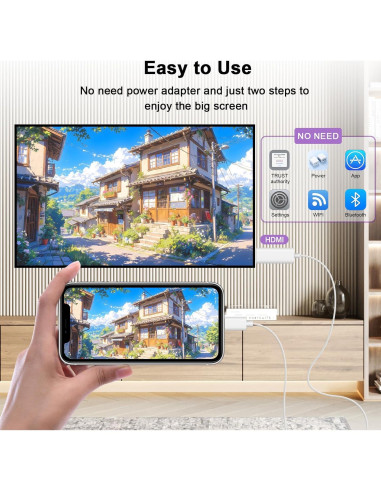 Adaptador USB C a HDMI 4K 60Hz esbeecables 6FT para iPhone