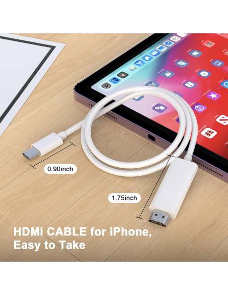 Adaptador USB C a HDMI 4K 60Hz esbeecables 6FT para iPhone
