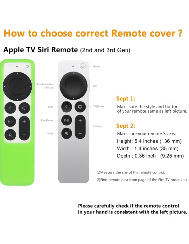 Funda de Control Remoto Pinowu para Apple TV 2021 - 2 Pack