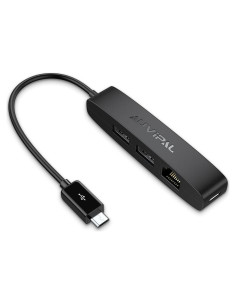 Adaptador Ethernet Micro USB 3-en-1 AuviPal con 2 USB y RJ45
