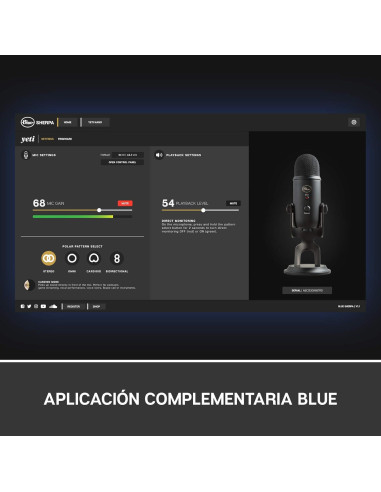 Paquete de transmisión Blue Yeticaster con micrófono USB Yeti