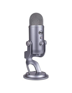 Micrófono USB Blue Yeti Gris Espacial, 3 cápsulas, 4 patrones