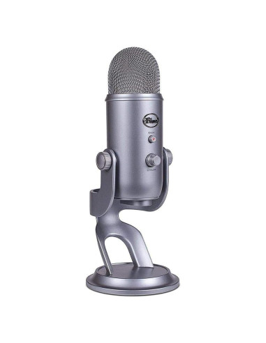 Micrófono USB Blue Yeti Gris Espacial, 3 cápsulas, 4 patrones