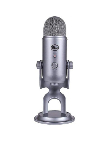 Micrófono USB Blue Yeti Gris Espacial, 3 cápsulas, 4 patrones