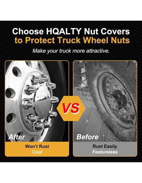 60 Piezas Cubiertas de Tuercas de Llantas HQALTY 33mm Cromadas