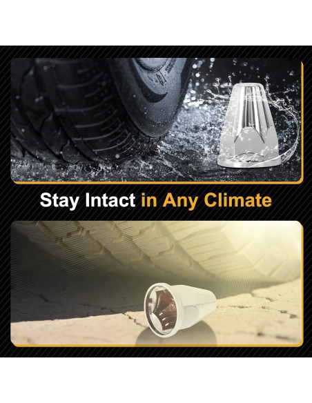 60 Piezas Cubiertas de Tuercas de Llantas HQALTY 33mm Cromadas