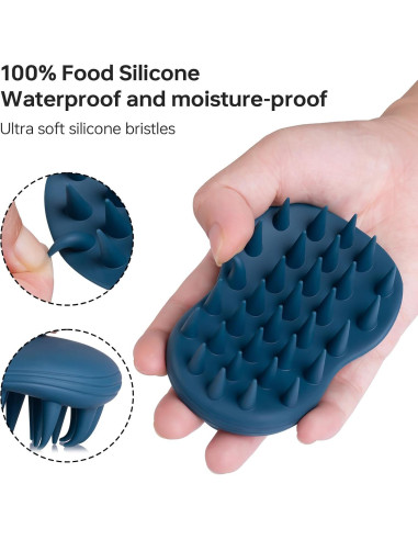 2 Piezas Cepillo Masajeador de Cuero Cabelludo PHOVSUV Silicona