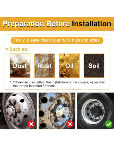 60 Piezas Cubiertas de Tuercas de Llantas HQALTY 33mm Cromadas