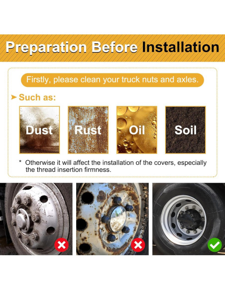 60 Piezas Cubiertas de Tuercas de Llantas HQALTY 33mm Cromadas