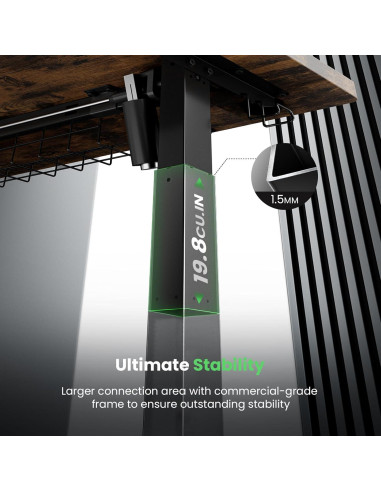 Escritorio de pie eléctrico SIAGO SDO1 - 121.9 x 60.9 cm, 3 presets