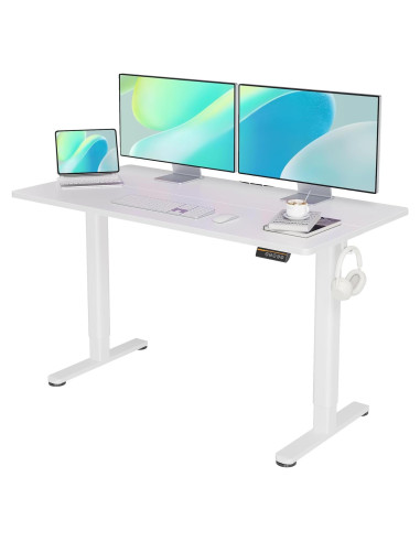 Escritorio de Pie Eléctrico YDN Ajustable 140x61 cm Blanco