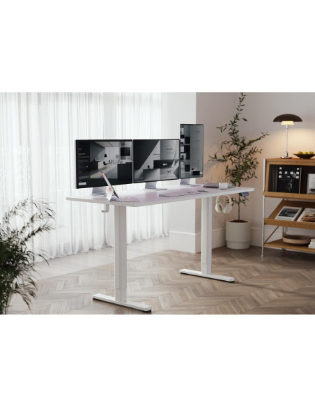 Escritorio de Pie Eléctrico YDN Ajustable 140x61 cm Blanco