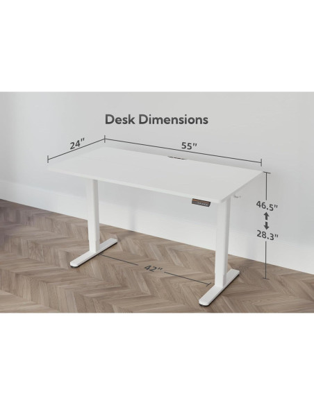 Escritorio de Pie Eléctrico YDN Ajustable 140x61 cm Blanco
