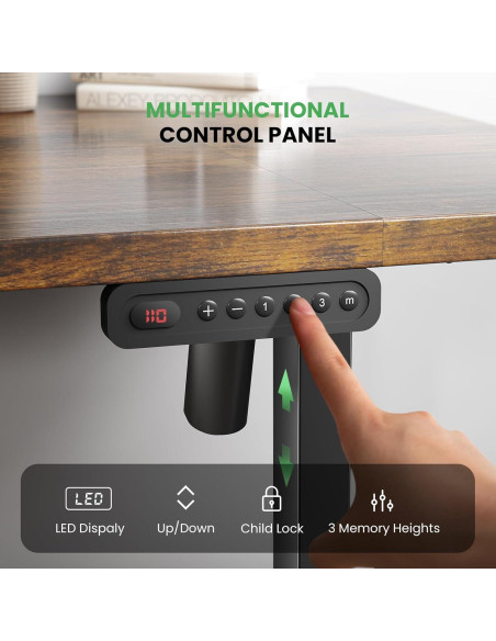 Escritorio de pie eléctrico SIAGO SDO1 - 121.9 x 60.9 cm, 3 presets