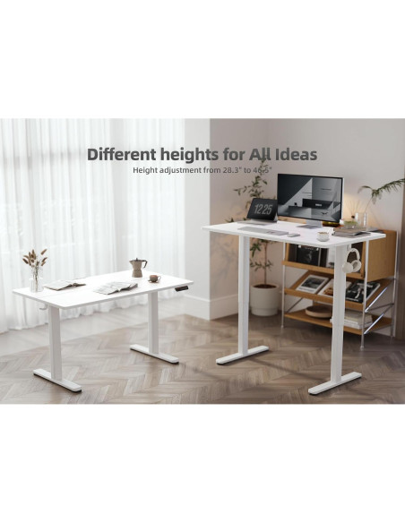 Escritorio de Pie Eléctrico YDN Ajustable 140x61 cm Blanco